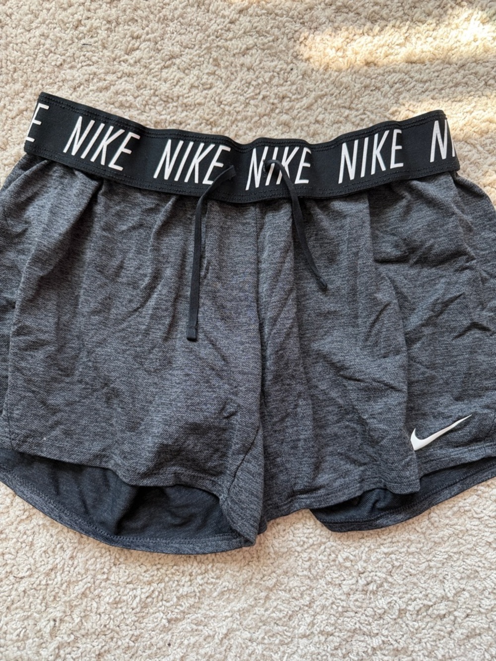Nike Women’s Charcoal Athletic Shorts with Branded Waistband